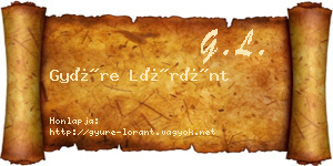 Gyüre Lóránt névjegykártya