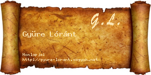 Gyüre Lóránt névjegykártya