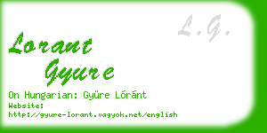 lorant gyure business card