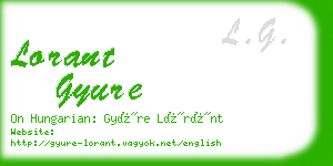 lorant gyure business card